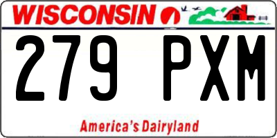 WI license plate 279PXM