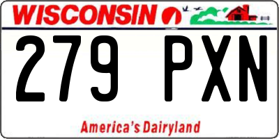 WI license plate 279PXN