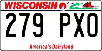 WI license plate 279PXO