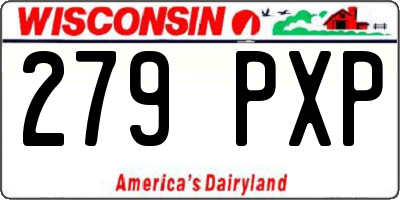 WI license plate 279PXP