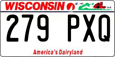 WI license plate 279PXQ