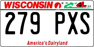 WI license plate 279PXS