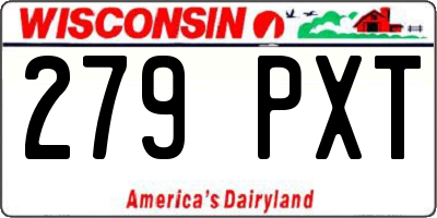 WI license plate 279PXT