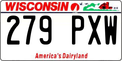 WI license plate 279PXW
