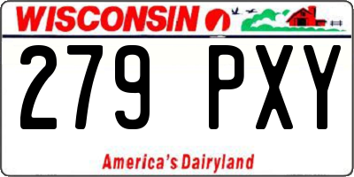 WI license plate 279PXY