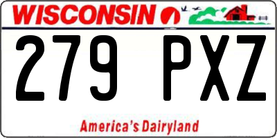 WI license plate 279PXZ
