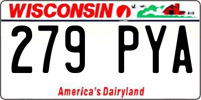 WI license plate 279PYA