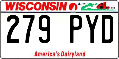 WI license plate 279PYD