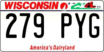 WI license plate 279PYG