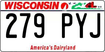 WI license plate 279PYJ