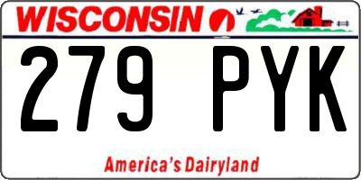WI license plate 279PYK