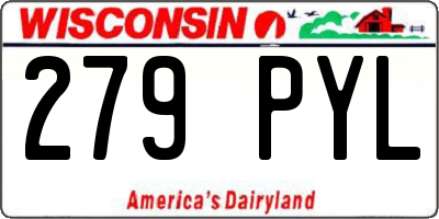 WI license plate 279PYL