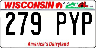 WI license plate 279PYP