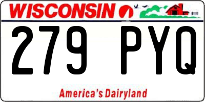 WI license plate 279PYQ