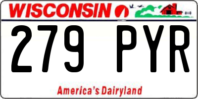 WI license plate 279PYR