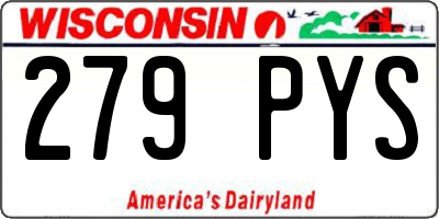WI license plate 279PYS