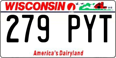WI license plate 279PYT