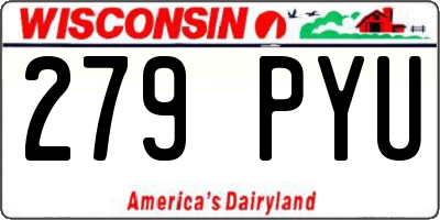 WI license plate 279PYU
