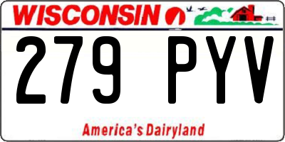 WI license plate 279PYV