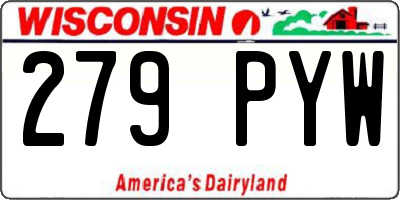 WI license plate 279PYW
