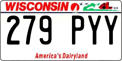 WI license plate 279PYY