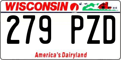 WI license plate 279PZD
