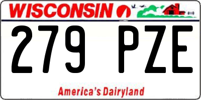 WI license plate 279PZE