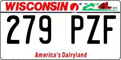 WI license plate 279PZF