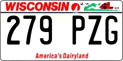 WI license plate 279PZG