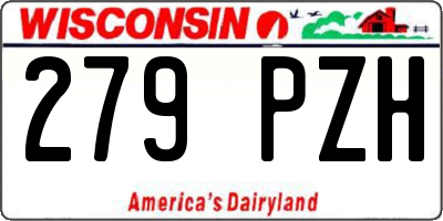 WI license plate 279PZH