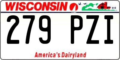 WI license plate 279PZI