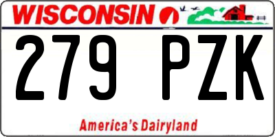 WI license plate 279PZK