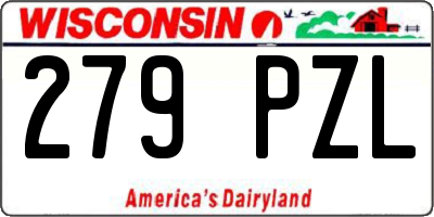 WI license plate 279PZL