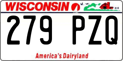WI license plate 279PZQ
