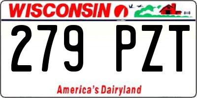 WI license plate 279PZT
