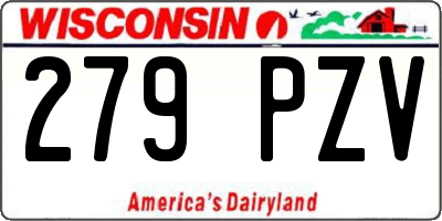 WI license plate 279PZV