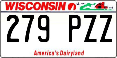 WI license plate 279PZZ