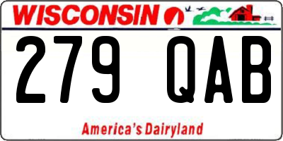 WI license plate 279QAB