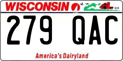 WI license plate 279QAC