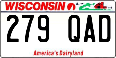 WI license plate 279QAD