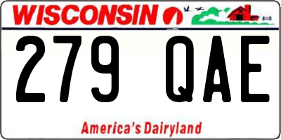 WI license plate 279QAE
