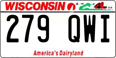 WI license plate 279QWI