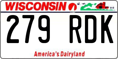 WI license plate 279RDK