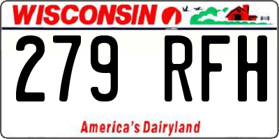 WI license plate 279RFH