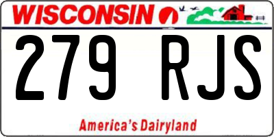 WI license plate 279RJS