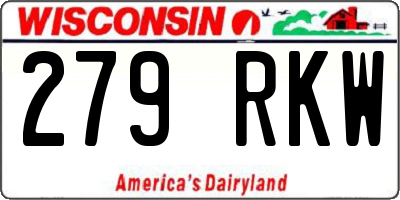 WI license plate 279RKW