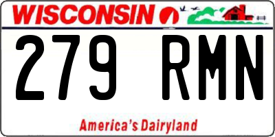 WI license plate 279RMN