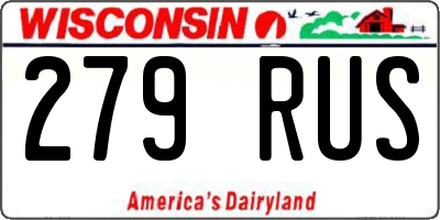 WI license plate 279RUS