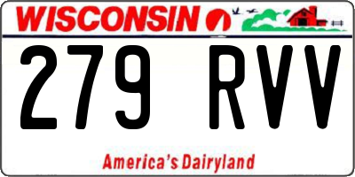 WI license plate 279RVV