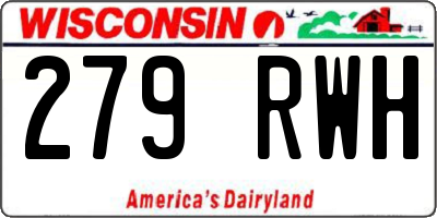 WI license plate 279RWH